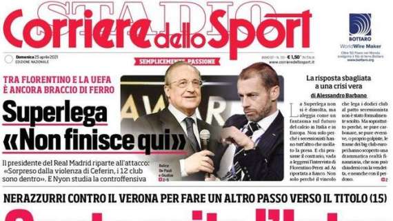  Corriere dello Sport: "Conte agita l'Inter" e "Caos Superlega"