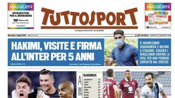 Tuttosport: "3 per lo scudetto" e "È un Toro da Serie B"