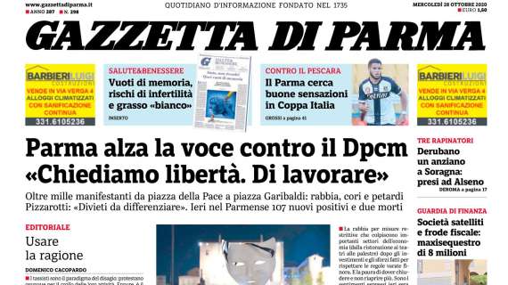 Gazzetta di Parma: "Il Parma cerca buone sensazioni in Coppa Italia"