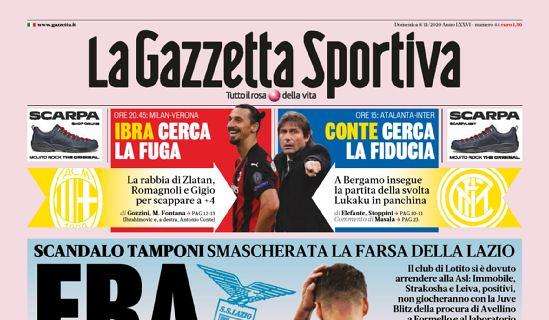 L'apertura della Gazzetta dello Sport sullo scandalo tamponi: "Era vero!"