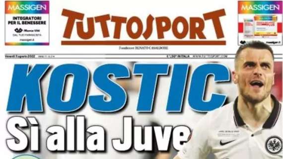 L'apertura di Tuttosport: "Kostic, sì alla Juve". I bianconeri accelerano sul mercato
