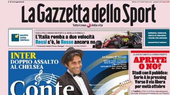 La Gazzetta dello Sport in apertura: "Conte suona il blues"