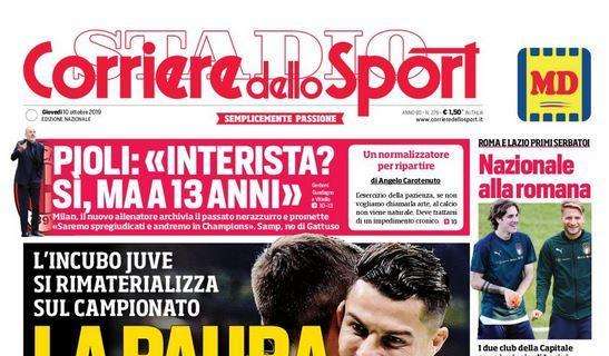 L'apertura de Il Corriere dello Sport: "La paura fa 9"