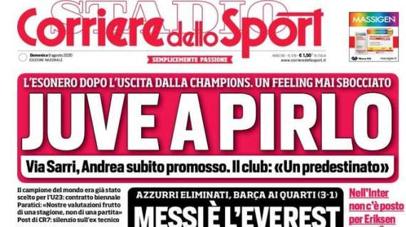 L'apertura del Corriere dello Sport: "Messi è l'Everest, il Napoli si arrende"