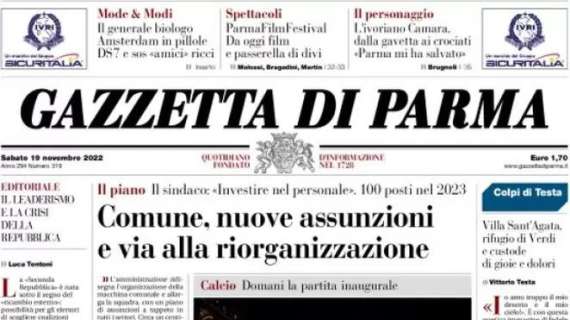 La Gazzetta di Parma in apertura: "Dopo le polemiche si gioca. Via ai mondiali del Qatar" 