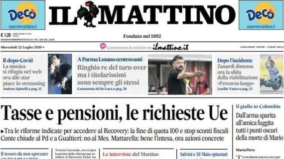 Il Mattino su Parma-Napoli: "Lozano, l'esame da falso nove"