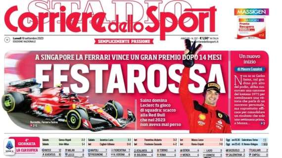 Il Corriere dello Sport in prima pagina: "Estasi Mou. Napoli sono tempi Rudi"