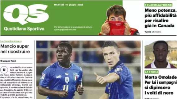 QS in apertura sulla Nazionale: "Voglia di gol, l'Italia cambia"