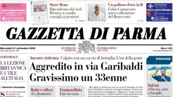 L'apertura della Gazzetta di Parma: "Fabio Cannavaro nuovo allenatore del Benevento"