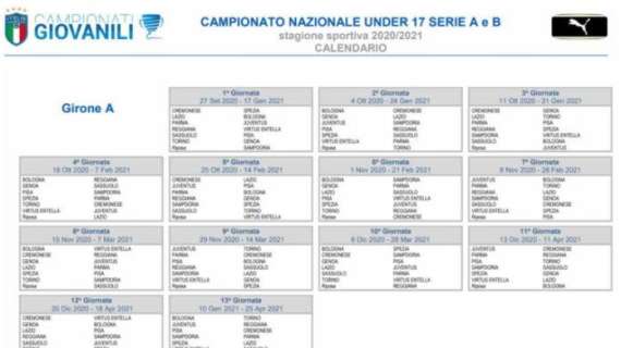 Under 17, il calendario della formazione crociata: debutto in casa con la Juventus