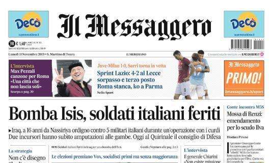 Il Messaggero: "La Roma, sconfitta dal Parma, scende dal podio"