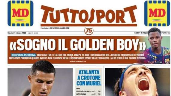 L'apertura di Tuttosport: "Ronaldo: ora gioco io!"