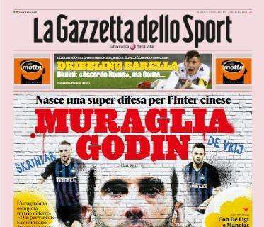 Gazzetta dello Sport sull'Inter: "Muraglia Godin"