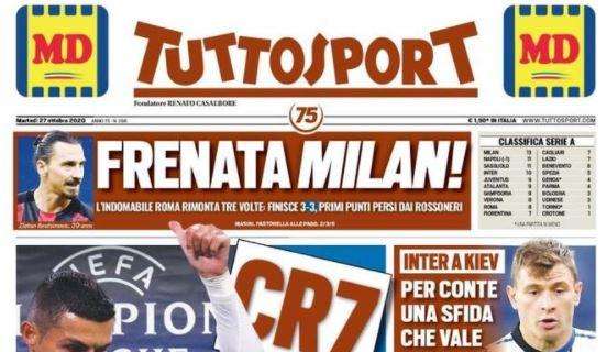 L'apertura di Tuttosport: "CR7, tampone Juve"