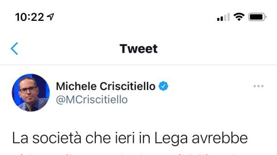 Criscitiello: "La società che ha chiesto l'esclusione di Juve, Inter e Milan è il Parma"