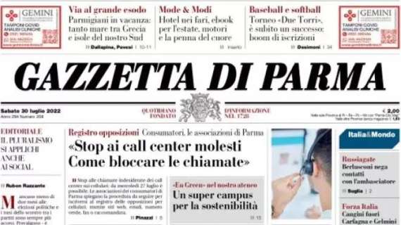 Gazzetta di Parma in apertura: "Gol di Mihaila, il Parma convince"