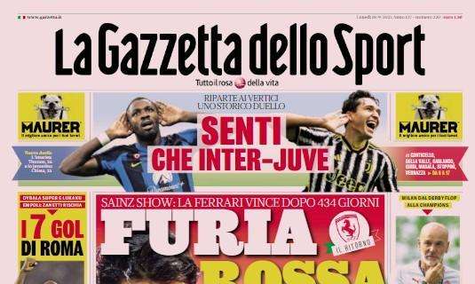 La Gazzetta dello Sport titola: "Senti che Inter-Juve. Milan, non è solo colpa di Pioli"