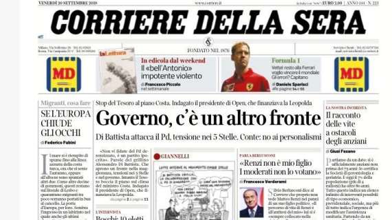 Corriere della Sera: "Lazio ancora rimontata, rischio caos"