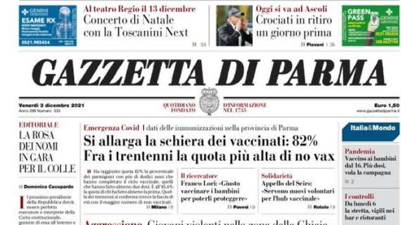 Gazzetta di Parma: "Crociati in ritiro un giorno prima"