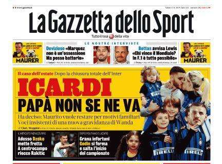 La Gazzetta apre così su Icardi: "Papà non se ne va"