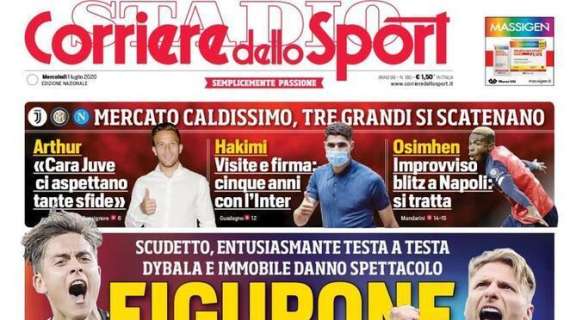 Corriere dello Sport su Juve e Lazio: "Figurone"