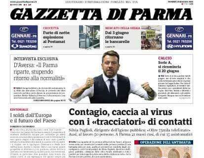Gazzetta di Parma, D'Aversa: "Il Parma riparte, stupendo ritorno alla normalità"