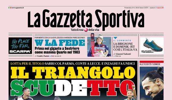 L'apertura de La Gazzetta dello Sport: "Il triangolo scudetto"