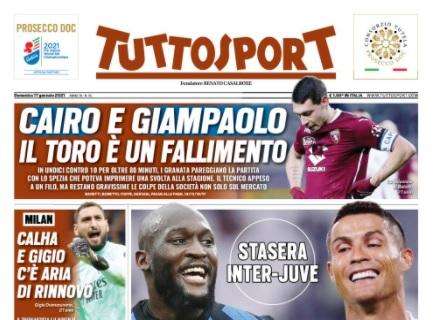 L'apertura di Tuttosport: "Stasera Inter-Juve. Guai a chi perde!"