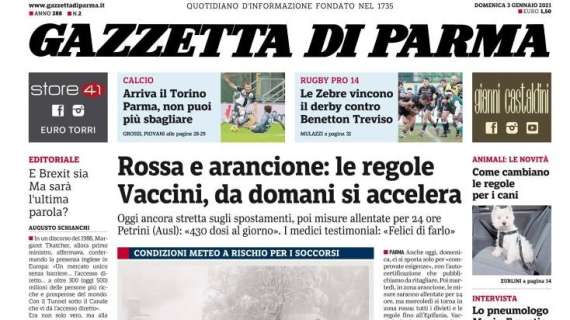 Gazzetta di Parma: "Arriva il Torino: Parma, non puoi sbagliare"