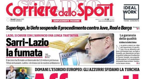 Domani l'Italia debutta a Euro 2020, l'apertura del Corriere dello Sport: "Affamati"
