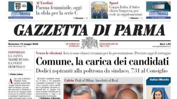 Ancora la Gazzetta di Parma in apertura: "Parma femminile, oggi la sfida per la Serie C"