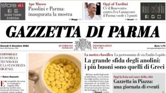 Gazzetta di Parma: "Al Tardini c'è il Benevento: contro l'ex Cannavaro il Parma vuole i 3 punti"