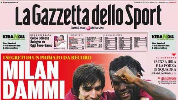 L'apertura de La Gazzetta dello Sport: "Milan dammi il +5"