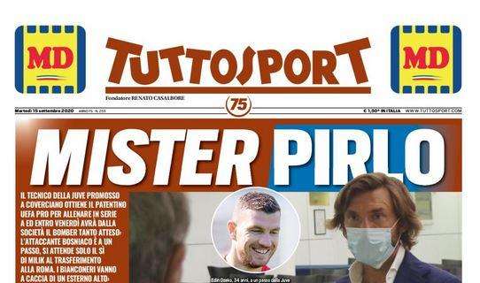 L'apertura di Tuttosport: "Mister Pirlo, c'è Dzeko per te!"