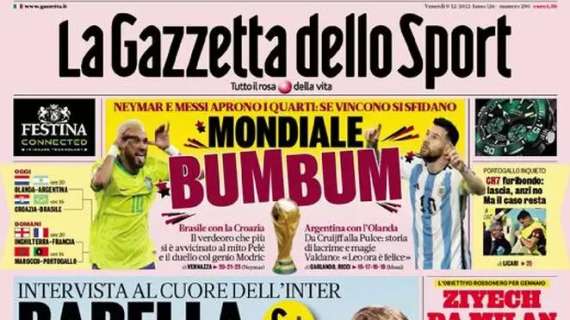 La Gazzetta dello Sport apre con un'intervista a Barella sulle chances Scudetto: "Io ci credo"