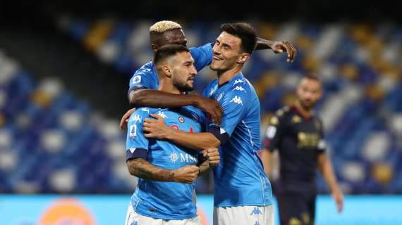 Serie A, Napoli secondo in classifica, pari tra Parma e Spezia