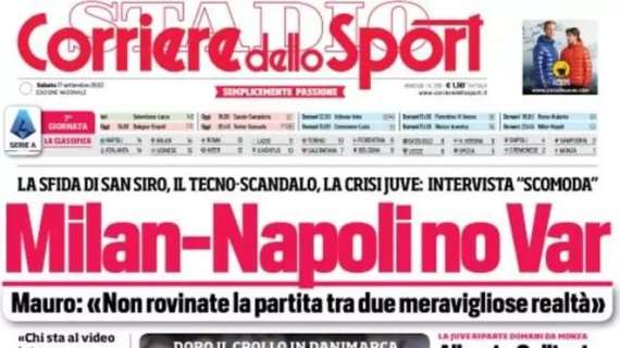 Corriere dello Sport: "Massimo Mauro: 'Milan-Napoli, no VAR'"