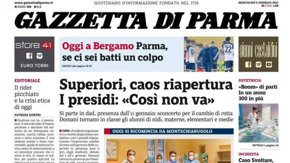 La Gazzetta di Parma in apertura: "Parma, se ci sei batti un colpo"