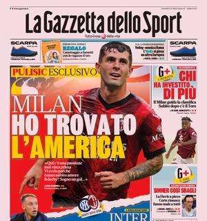 La prima pagina de La Gazzetta dello Sport apre con Pulisic: "Milan, ho trovato l'America"