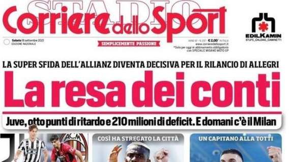 Corriere dello Sport sulla Juventus: "La resa dei conti"