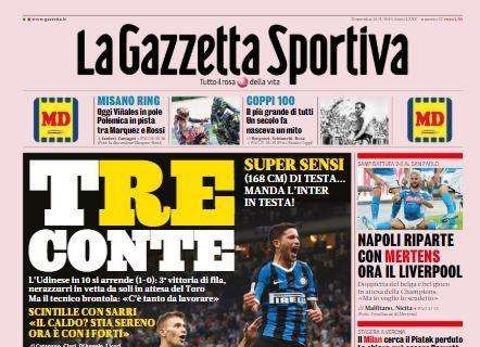 L'apertura de La Gazzetta Sportiva: "Tre Conte"