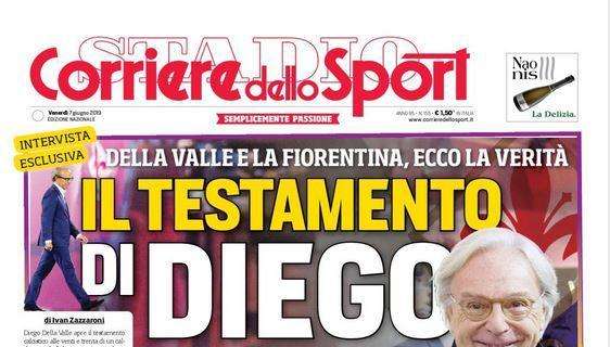 Il Corriere dello Sport sulla Fiorentina: "Il testamento di Diego". Bastoni e Dimarco verso Cagliari