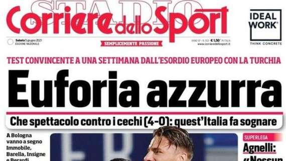 Corriere dello Sport sull'Italia del Mancio: "Euforia azzurra"