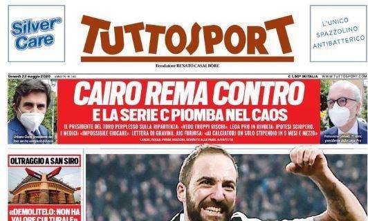 L'apertura di Tuttosport: "Higuain, Higuaout"