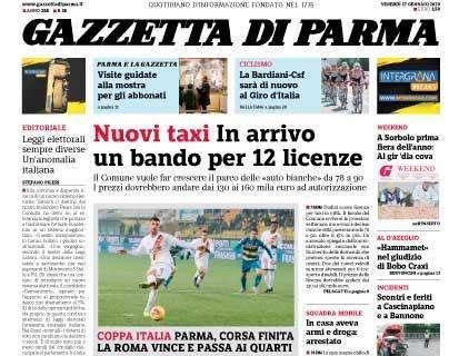 Gazzetta di Parma: "Corsa finita. La Roma vince e passa ai quarti"