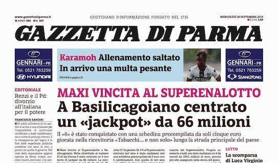 Gazzetta di Parma: "In arrivo multa pesante per Karamoh"