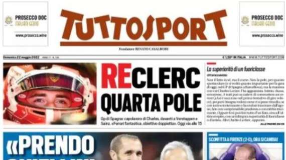 Tuttosport apre con le parole di Gravina: "Prendo Chiellini e cambio il calcio"