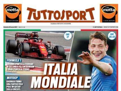 L'apertura di Tuttosport sulla Nazionale: "Italia Mondiale"