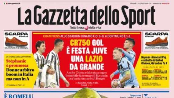La Gazzetta dello Sport sull'Inter: "L'incredibile LukakHulk"