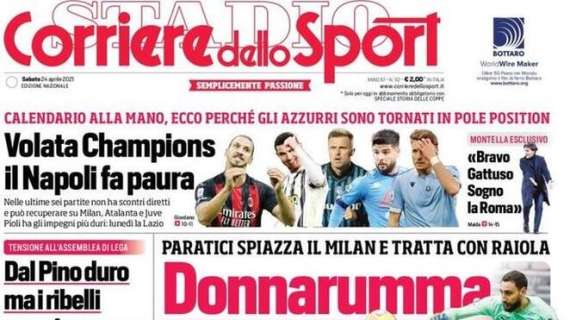 L'apertura del Corriere dello Sport: "Donnarumma, il piano Juve"